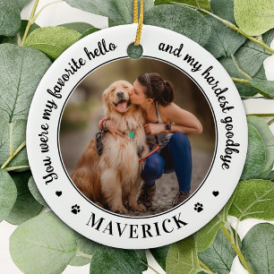 Favorite Hello Personalized Pet Photo Dog Memorial Ceramic Tree Decoration