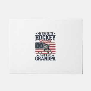 Favorite Hockey Player Calls Me Grandpa Vintage Sh Doormat