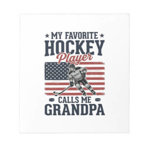 Favorite Hockey Player Calls Me Grandpa Vintage Sh Notepad
