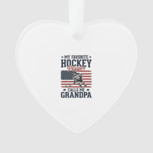 Favorite Hockey Player Calls Me Grandpa Vintage Sh Ornament