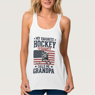 Favorite Hockey Player Calls Me Grandpa Vintage Sh Singlet