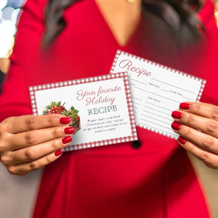 Favorite Holiday recipe request Bridal Shower card