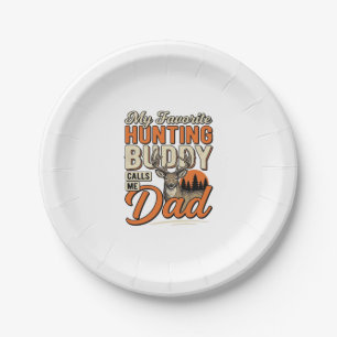 Favorite Hunting Buddy Calls Me Dad Vintage Deer S Paper Plate