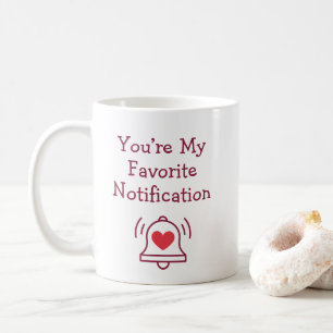 Favorite Notification Modern Bell Burgundy Red Coffee Mug