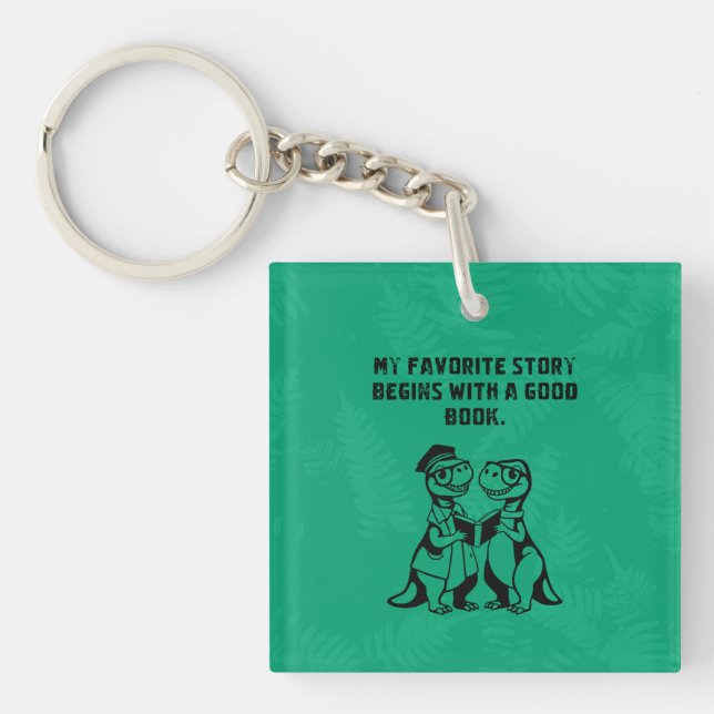 Favorite Story Good Book Lover Reading Design Key Ring (Front)