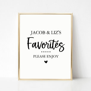Favorite Sweets and Treats Favor Table Sign