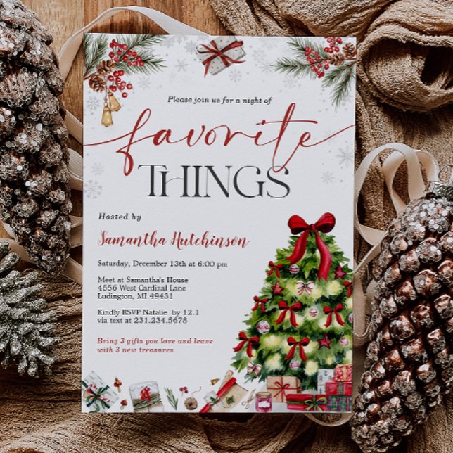Favorite Things Gift Exchange Party Invite (Favorite Things Gift Exchange Party Invite
)