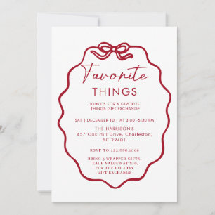 Favorite Things Holiday Party - Cute and Festive B Invitation