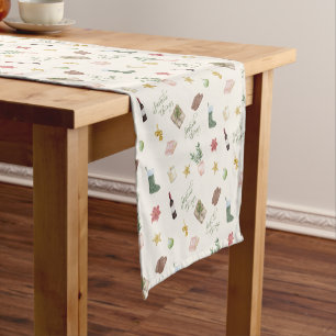 Favorite Things Seamless Pattern Christmas Short Table Runner
