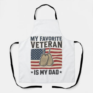 Favorite Veteran Dad Patriotic Dog Tags Design_1 Apron
