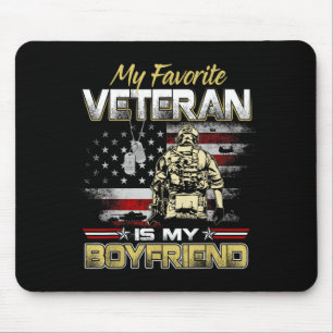 Favorite veteran is boyfriend - veterans day flag mouse pad