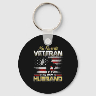 Favorite veteran is husband boyfriend veterans day key ring