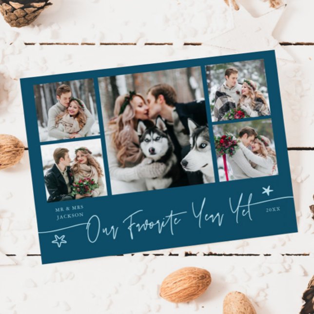 Favorite Year Holiday Newlywed Photo Teal (Creator Uploaded)