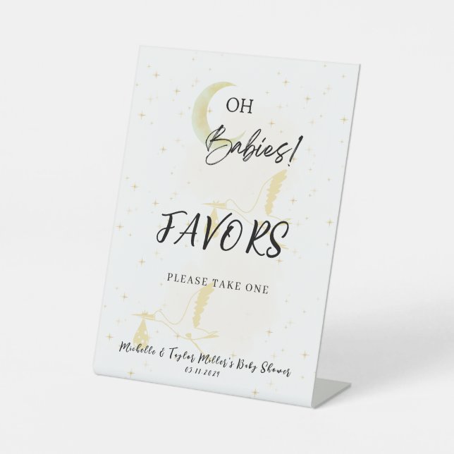 FAVORS Baby Shower Pedestal Sign (Front)