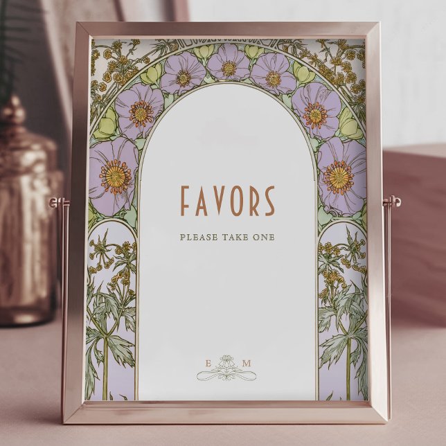 Favors Sign Guests Vintage Art Nouveau by Mucha (Creator Uploaded)