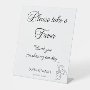 Favors Sign Minimalist Elegant Wedding