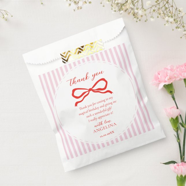 Favour Bags Elegant red birthday bow. (Sealed)
