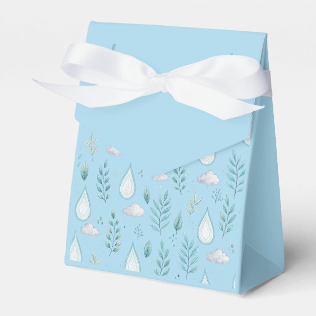 “Favour Box – Blue Winter Ornament Gift Box” (Front Side)