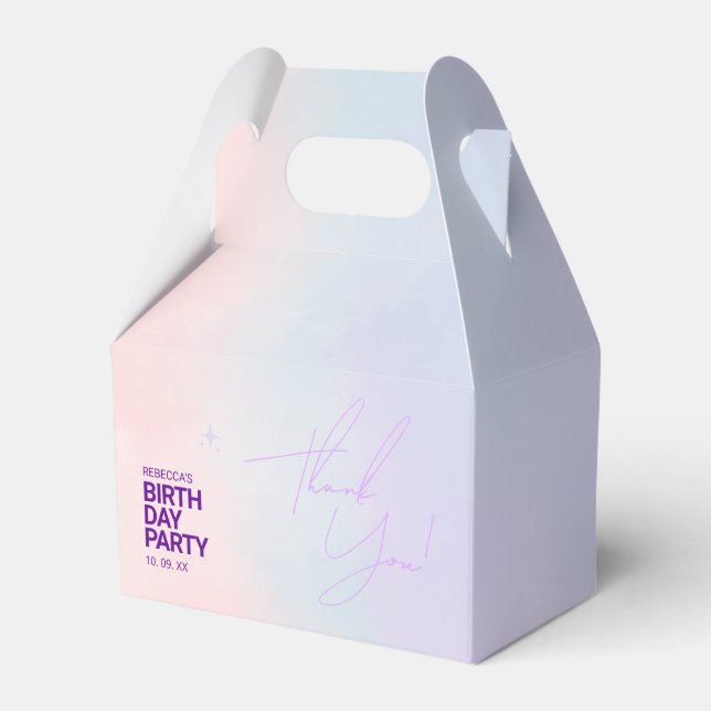 Favour Box for Gir's Birthday Party | Pink Elegant (Front Side)