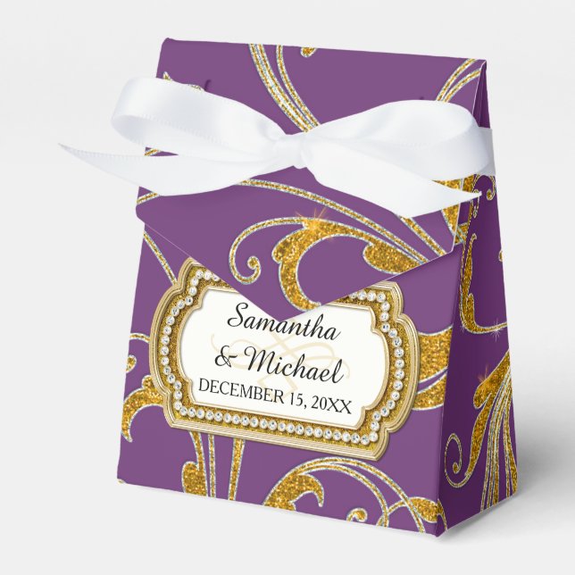Favour Box Glam Old Hollywood Regency Black Tie (Front Side)