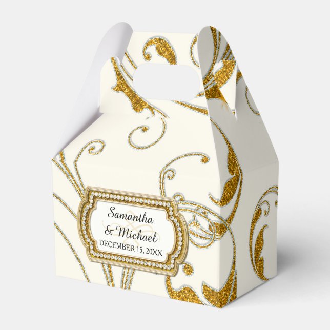 Favour Box Glam Old Hollywood Regency Black Tie (Front Side)