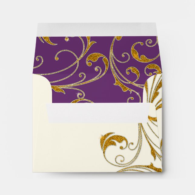 Favour Box Glam Old Hollywood Regency Black Tie Envelopes (Back (Bottom))
