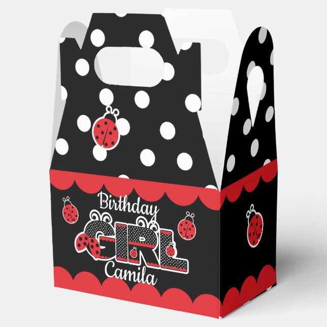 Favour Box ladybug birthday girl (Opened)