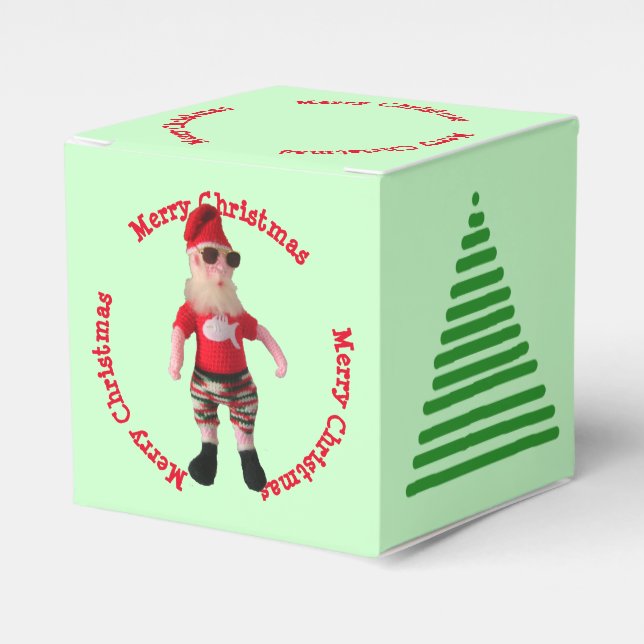 Favour Box - Merry Christmas Santa and Tree (Front Side)