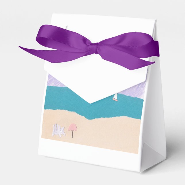 Favour Box with Beach Scene (Front Side)