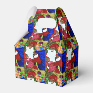 Favour Boxes - Take-Out - Black Santa Gifts - Xmas