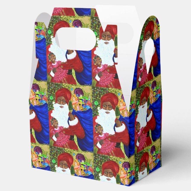 Favour Boxes - Take-Out - Black Santa Gifts - Xmas (Opened)