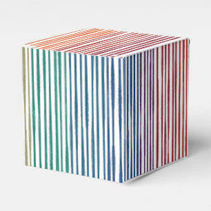 Favour Boxes Watercolor Rainbow Stripe