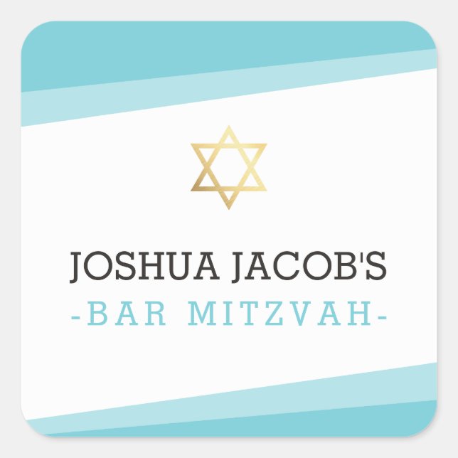 FAVOUR ENVELOPE SEAL star simple modern turquoise (Front)