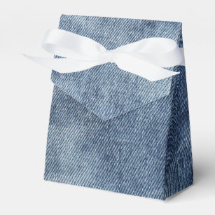 Favour gift box with natural jeans, denim
