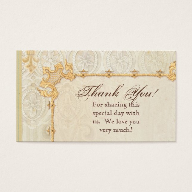 Favour Gift Cards - Fleur di Lys Damask 2 - Weddin (Front)