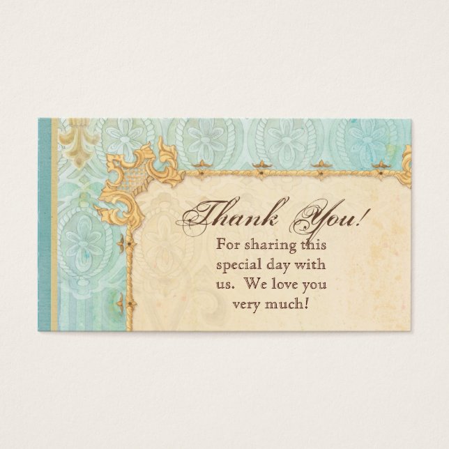 Favour Gift Cards - Fleur di Lys Damask 2 - Weddin (Front)