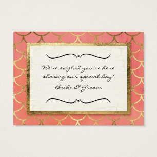 Favour Gift Tags Art Deco Shell Faux Gold Wedding