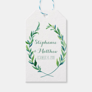Favour Gift Tags Laurel Olive Wreath Leaf Wedding