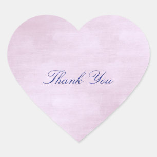 Favour Heart Pink Rose Lila Blue Navy Thank You Heart Sticker