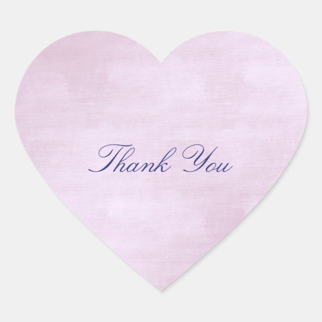 Favour Heart Pink Rose Lila Blue Navy Thank You Sticker (Front)
