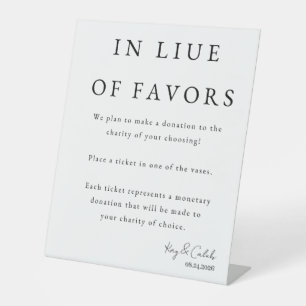 Favour Sign for Wedding