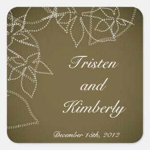 Favour Stickers Autumn Floral Fall Brown Sugar