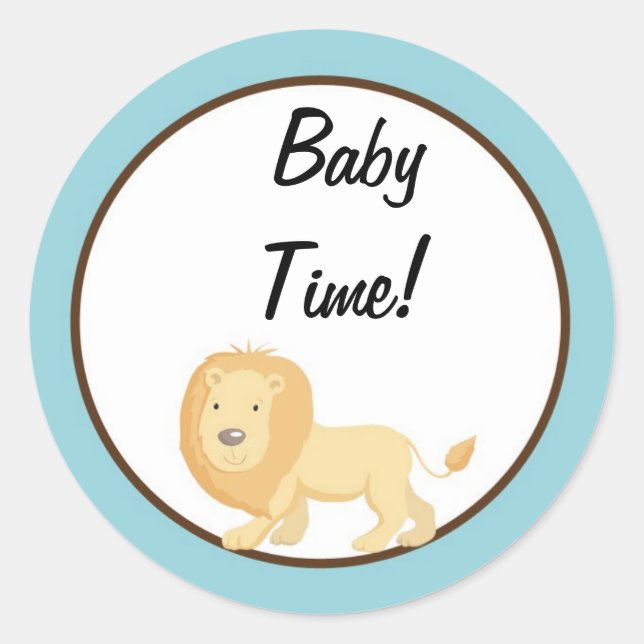 Favour Stickers Couple Blue Jungle Lion (Front)