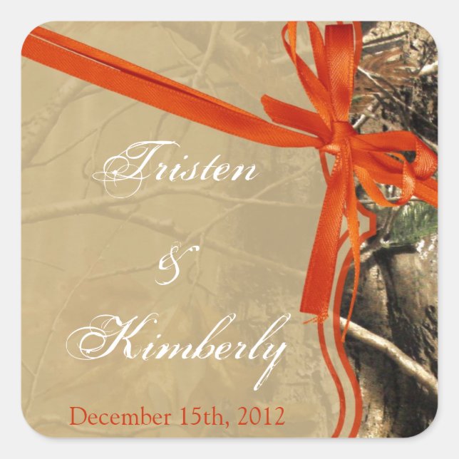 Favour Stickers Hunters Camoflouge Camo Orange Tre (Front)