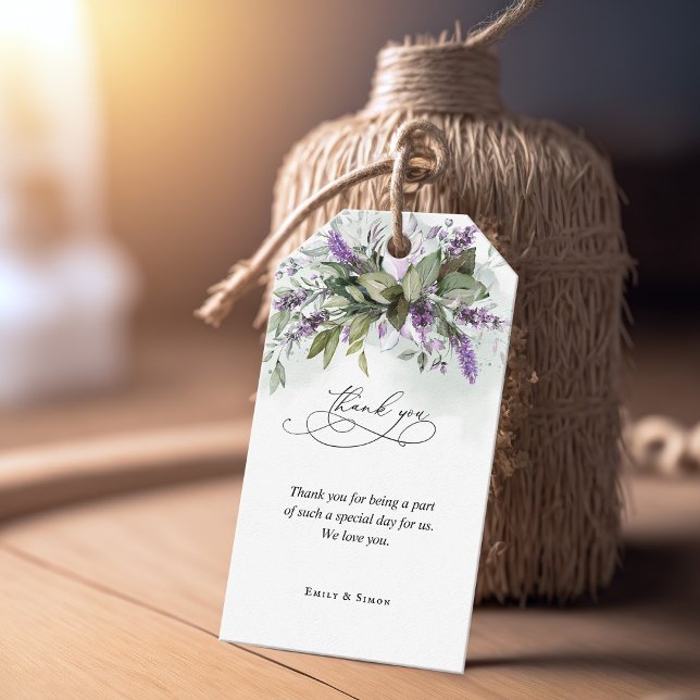 Favour Tag Thank You Lavender Greenery Wedding (Creator Uploaded)