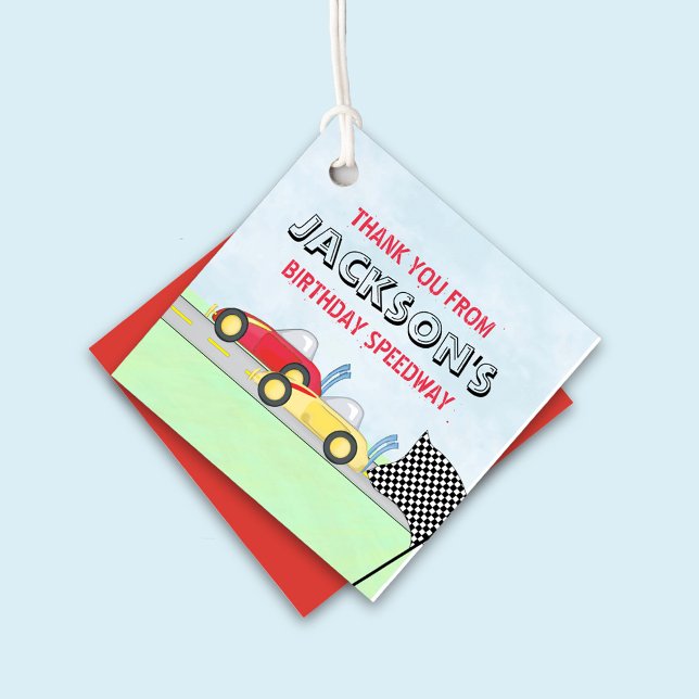 Favour Tags (Birthday Party Favor Tag with Whimsical Race Cars.)