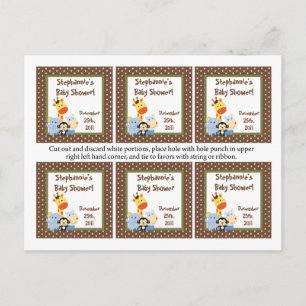 Favour Tags Jungle Tales Play Invitation Postcard