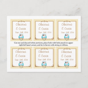 Favour Tags Just got Married Couple Postcard