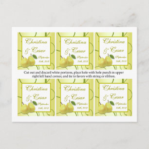 Favour Tags Lime Green Pear Swirls Postcard
