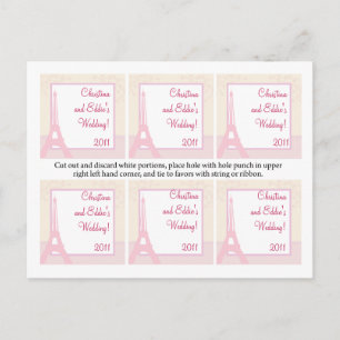 Favour Tags Lovers in Paris Postcard
